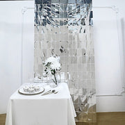 3 ft x 6.5 ft Metallic Rectangle Foil Tassels Fringe Backdrop Curtains