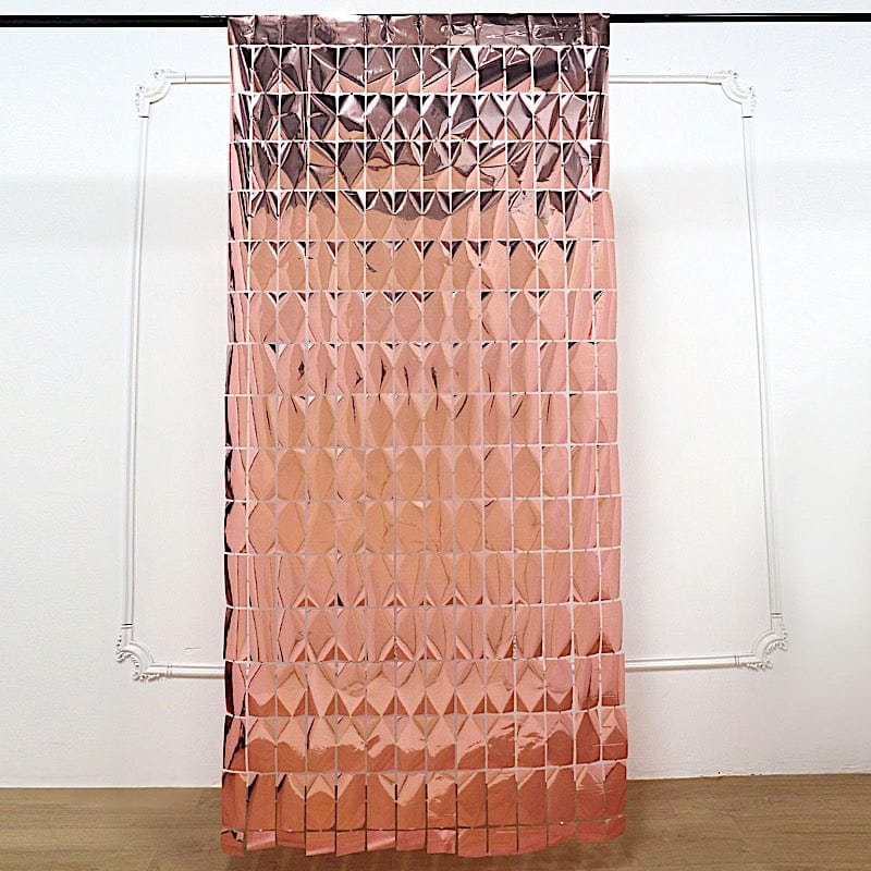 3 ft x 6.5 ft Metallic Rectangle Foil Tassels Fringe Backdrop Curtains CUR_PVC03_REC_054