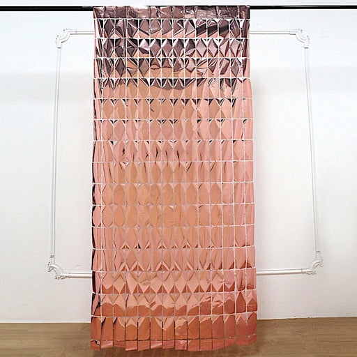 3 ft x 6.5 ft Metallic Rectangle Foil Tassels Fringe Backdrop Curtains CUR_PVC03_REC_054