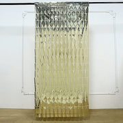 3 ft x 6.5 ft Metallic Rectangle Foil Tassels Fringe Backdrop Curtains CUR_PVC03_REC_CHMP