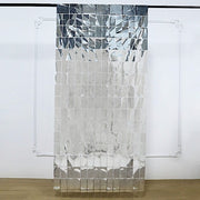 3 ft x 6.5 ft Metallic Rectangle Foil Tassels Fringe Backdrop Curtains CUR_PVC03_REC_SILV