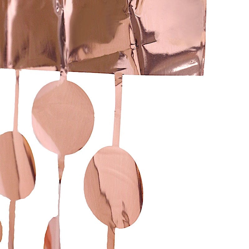 3 ft x 6.5 ft Metallic Round Foil Tassels Fringe Backdrop Curtains