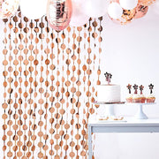 3 ft x 6.5 ft Metallic Round Foil Tassels Fringe Backdrop Curtains