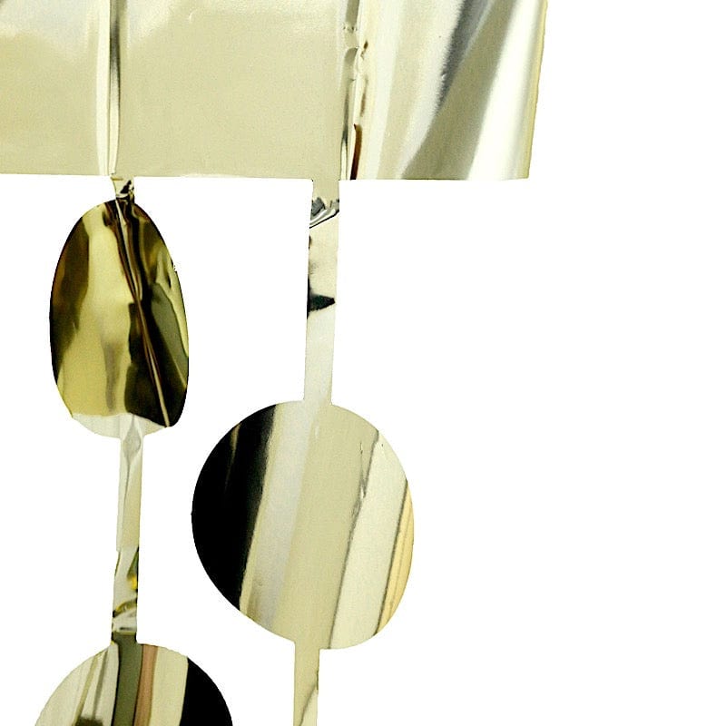 3 ft x 6.5 ft Metallic Round Foil Tassels Fringe Backdrop Curtains