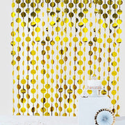3 ft x 6.5 ft Metallic Round Foil Tassels Fringe Backdrop Curtains