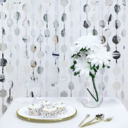 3 ft x 6.5 ft Metallic Round Foil Tassels Fringe Backdrop Curtains