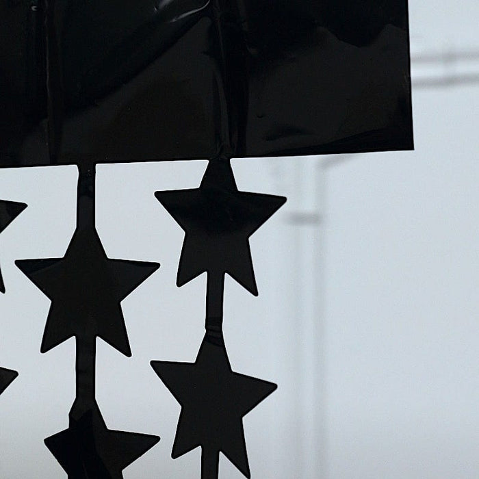 3 ft x 6.5 ft Metallic Star Foil Tassels Fringe Backdrop Curtains