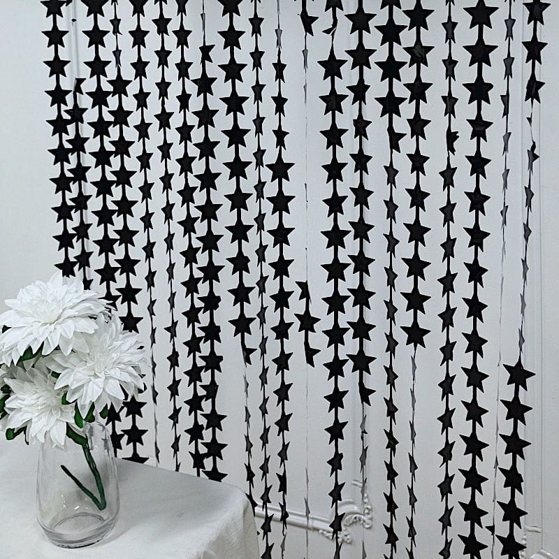3 ft x 6.5 ft Metallic Star Foil Tassels Fringe Backdrop Curtains