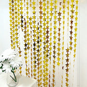 3 ft x 6.5 ft Metallic Star Foil Tassels Fringe Backdrop Curtains