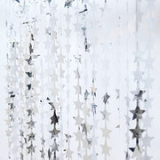 3 ft x 6.5 ft Metallic Star Foil Tassels Fringe Backdrop Curtains
