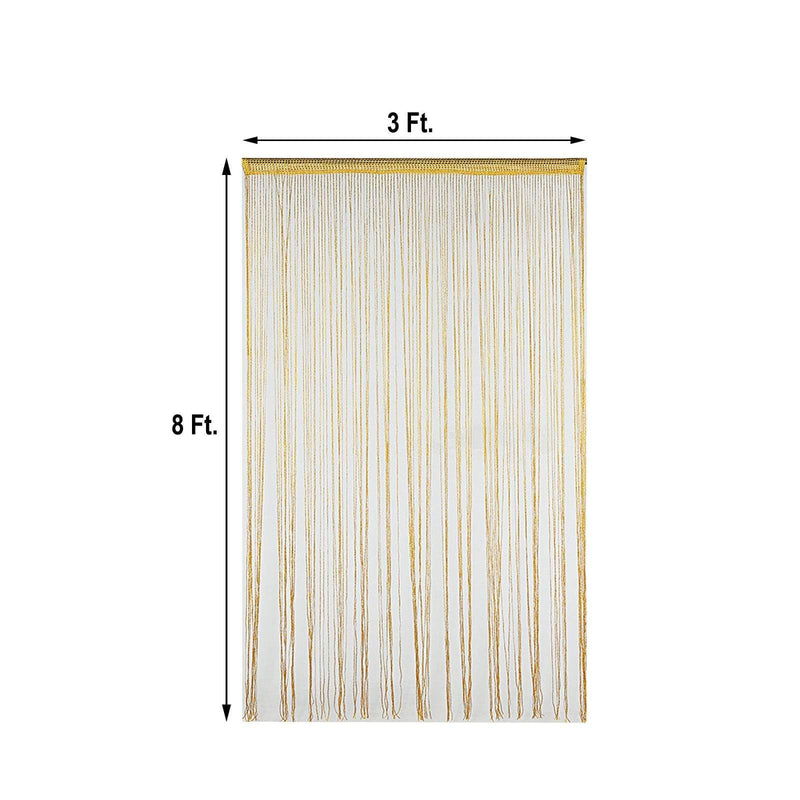 3 ft x 8 ft Silk Tassels Fringe Backdrop Curtain