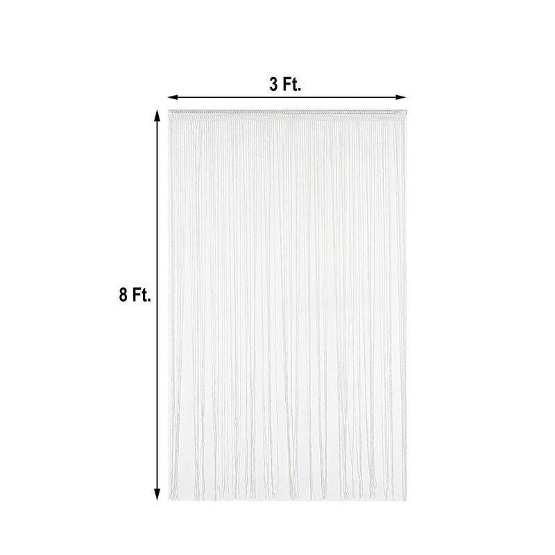 3 ft x 8 ft Silk Tassels Fringe Backdrop Curtain