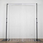 3 ft x 8 ft Silk Tassels Fringe Party Backdrop CUR_YY02_WHT