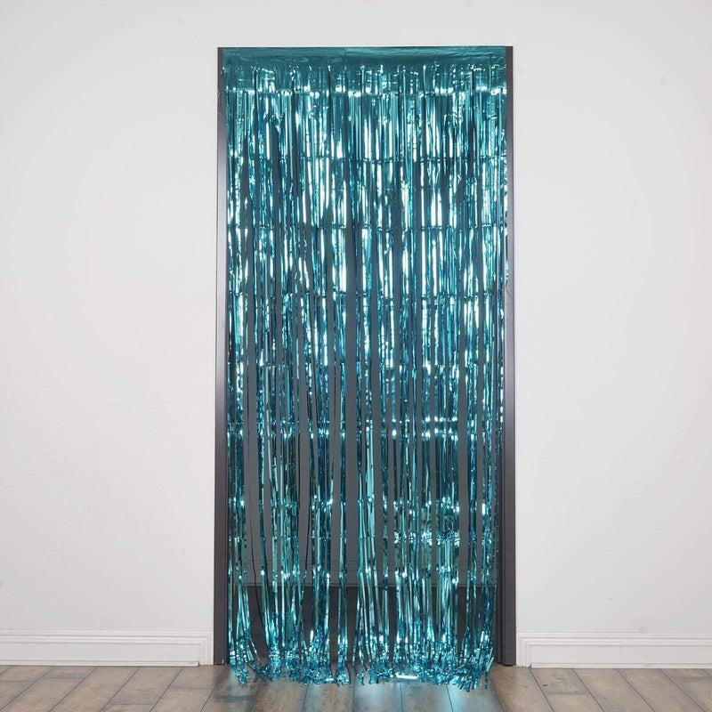 3 ft x 8 ft Sparkling Metallic Foil Fringe Curtain