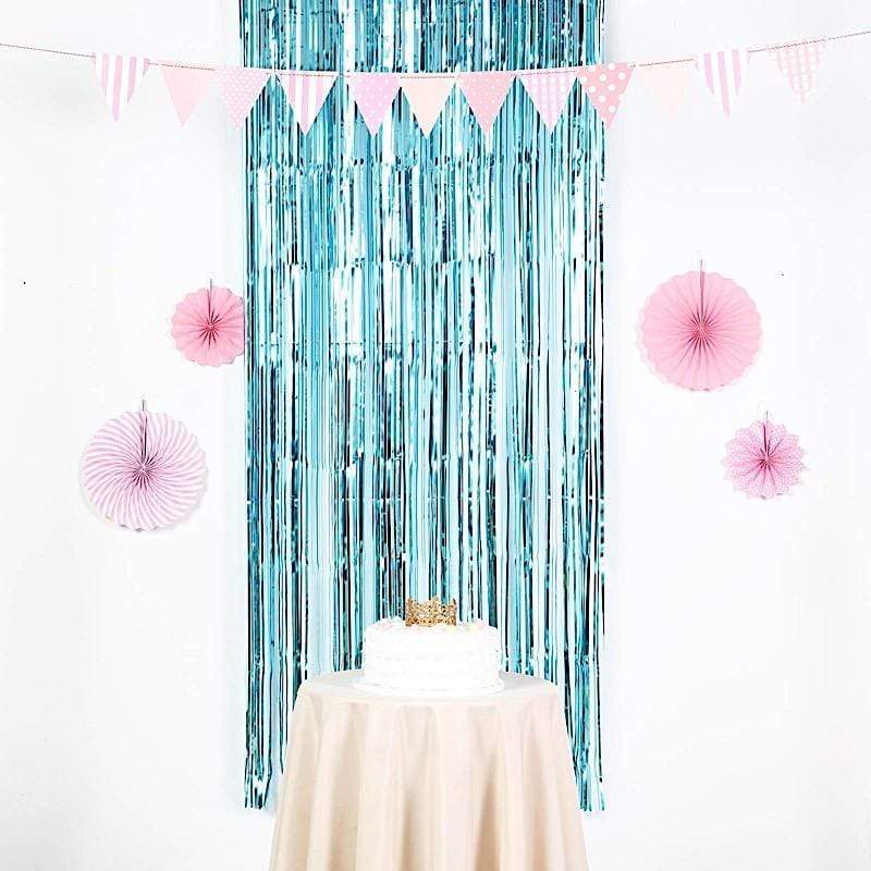 3 ft x 8 ft Sparkling Metallic Foil Fringe Curtain