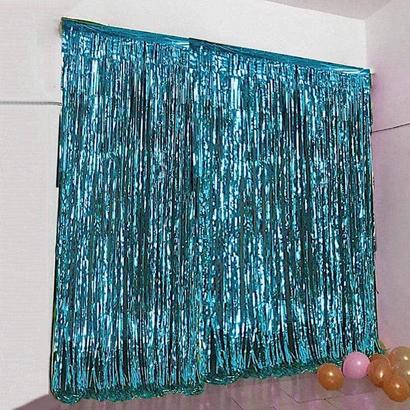 3 ft x 8 ft Sparkling Metallic Foil Fringe Curtain