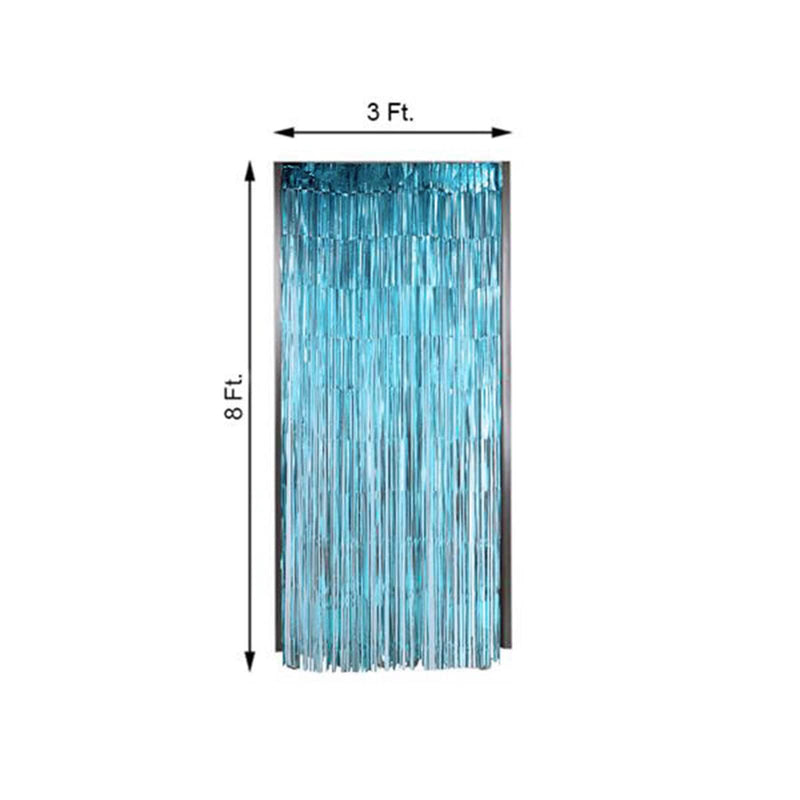 3 ft x 8 ft Sparkling Metallic Foil Fringe Curtain