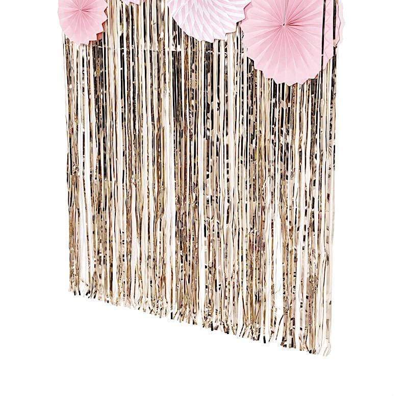 3 ft x 8 ft Sparkling Metallic Foil Fringe Curtain