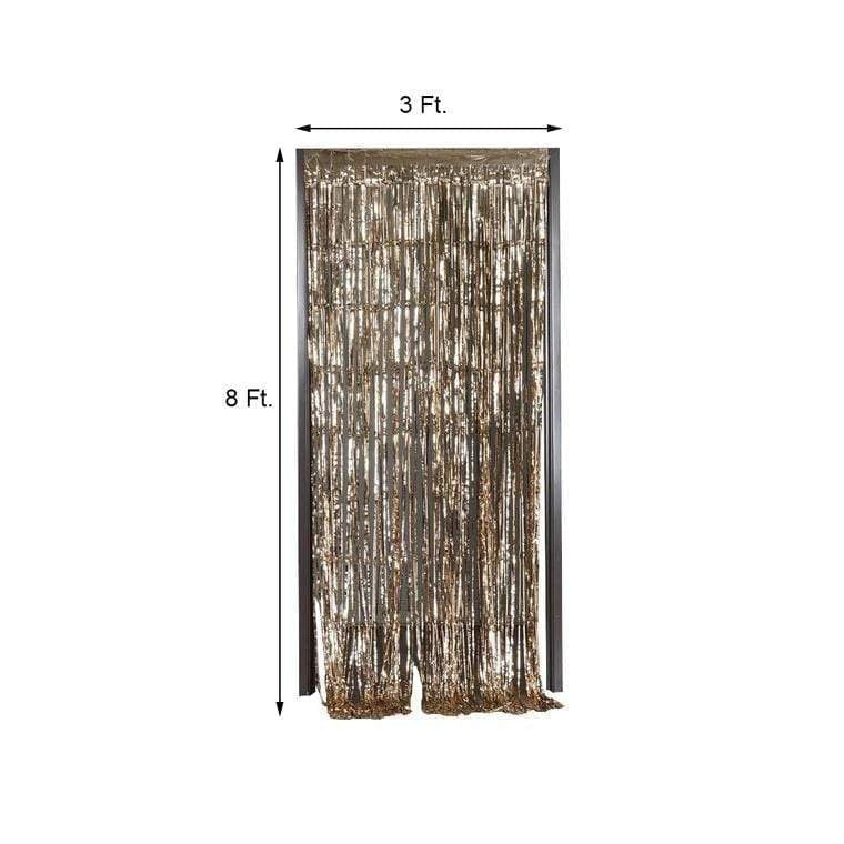 3 ft x 8 ft Sparkling Metallic Foil Fringe Curtain