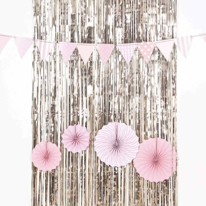 3 ft x 8 ft Sparkling Metallic Foil Fringe Curtain