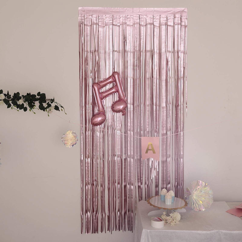 3 ft x 8 ft Sparkling Metallic Foil Fringe Curtain