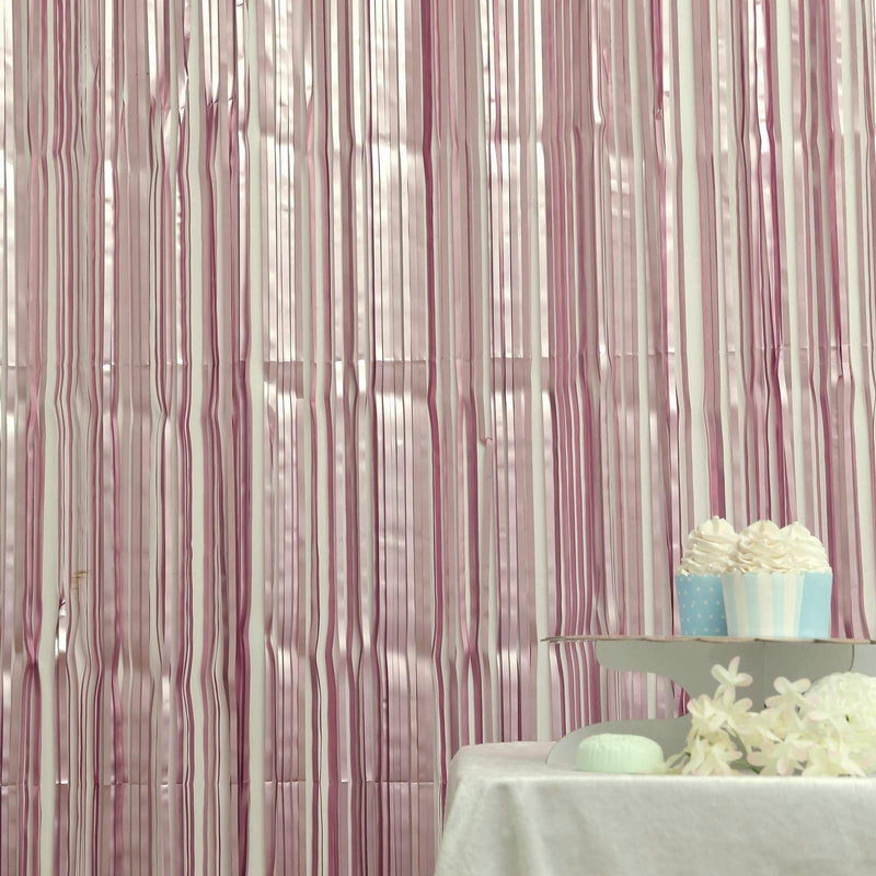 3 ft x 8 ft Sparkling Metallic Foil Fringe Curtain