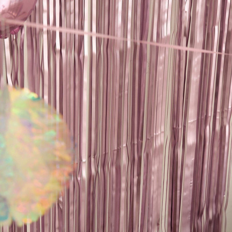 3 ft x 8 ft Sparkling Metallic Foil Fringe Curtain