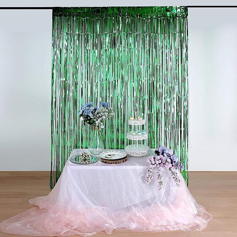3 ft x 8 ft Sparkling Metallic Foil Fringe Curtain