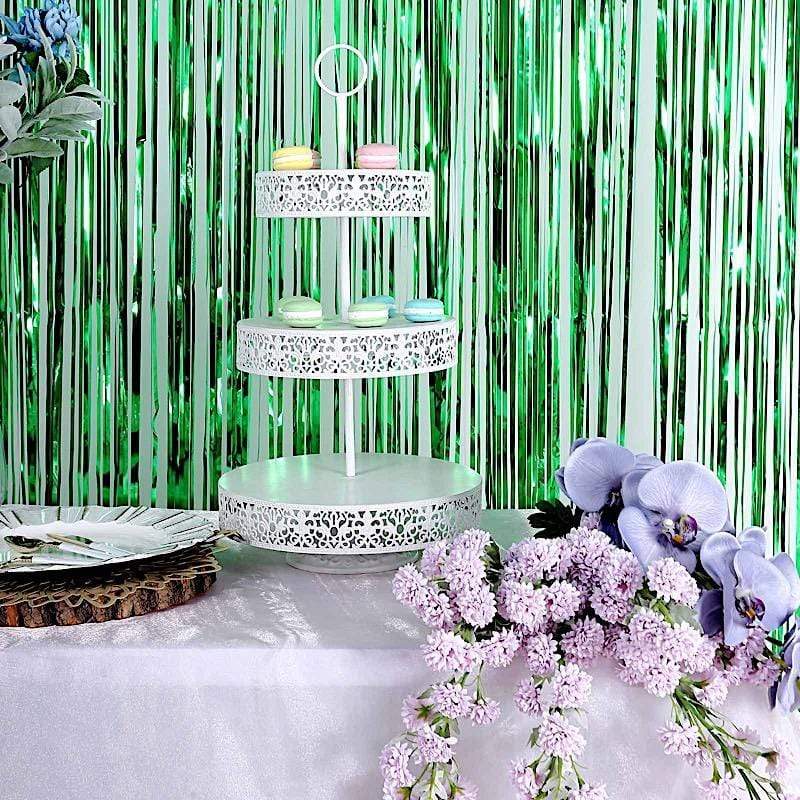 3 ft x 8 ft Sparkling Metallic Foil Fringe Curtain