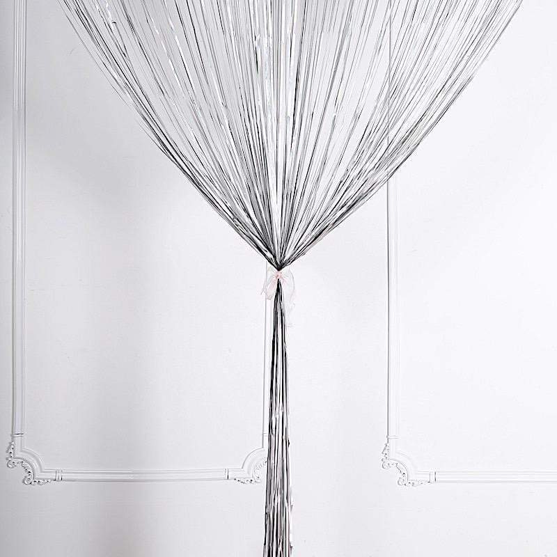 3 ft x 8 ft Sparkling Metallic Foil Fringe Curtain