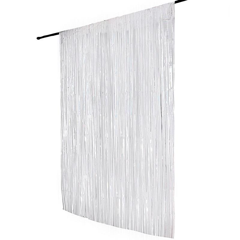 3 ft x 8 ft Sparkling Metallic Foil Fringe Curtain