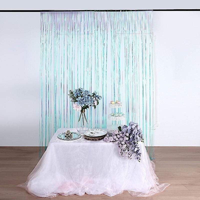3 ft x 8 ft Sparkling Metallic Foil Fringe Curtain