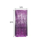 3 ft x 8 ft Sparkling Metallic Foil Fringe Curtain