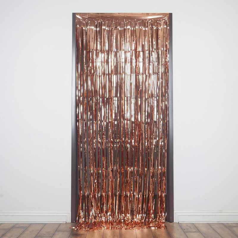 3 ft x 8 ft Sparkling Metallic Foil Fringe Curtain