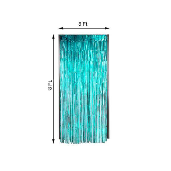 3 ft x 8 ft Sparkling Metallic Foil Fringe Curtain