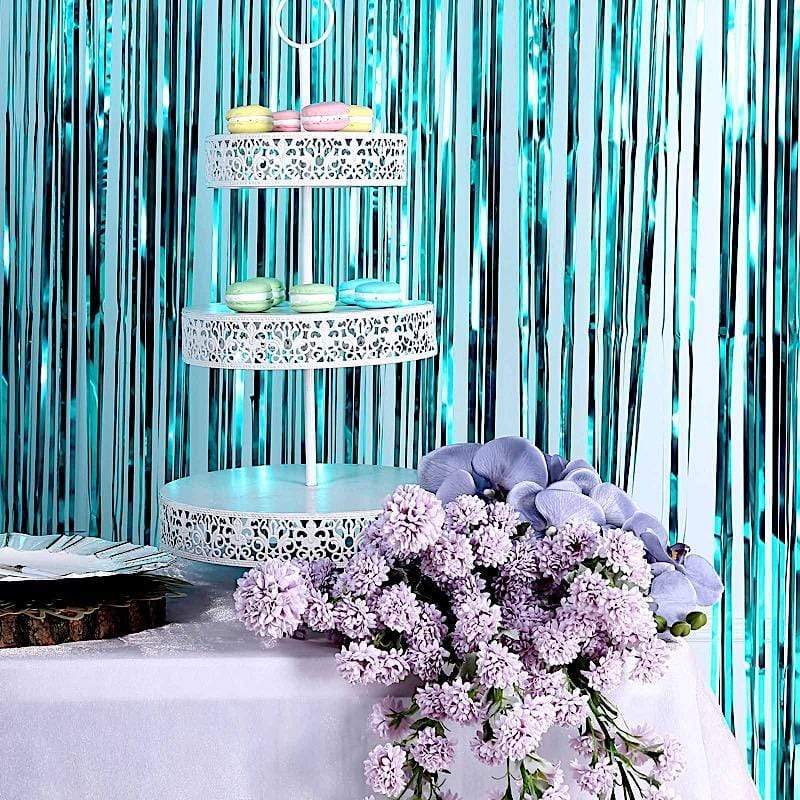 3 ft x 8 ft Sparkling Metallic Foil Fringe Curtain