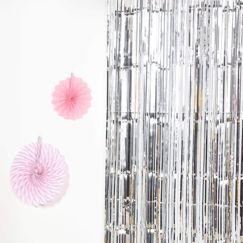 3 ft x 8 ft Sparkling Metallic Foil Fringe Curtain