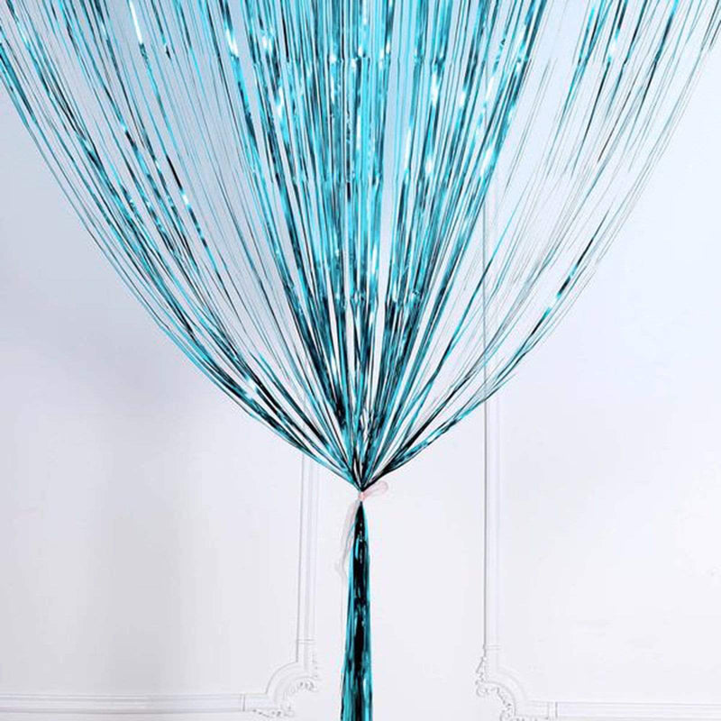 3 ft x 8 ft Sparkling Metallic Foil Fringe Curtain