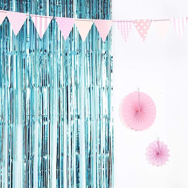 3 ft x 8 ft Sparkling Metallic Foil Fringe Curtain