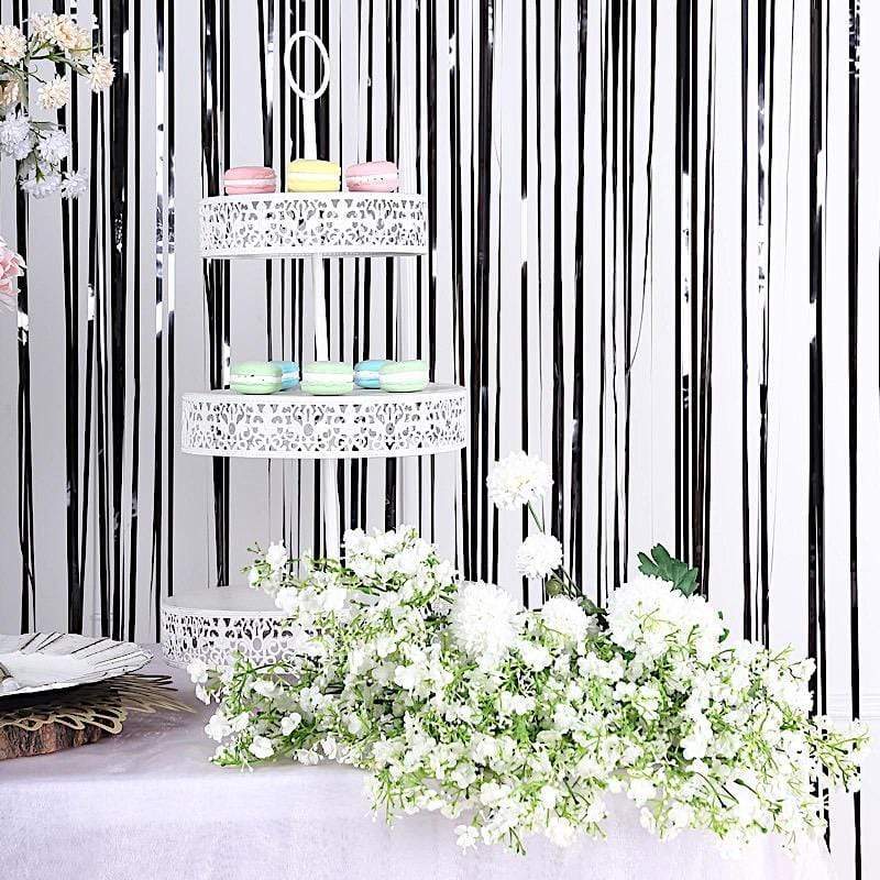 3 ft x 8 ft Sparkling Metallic Foil Fringe Curtain