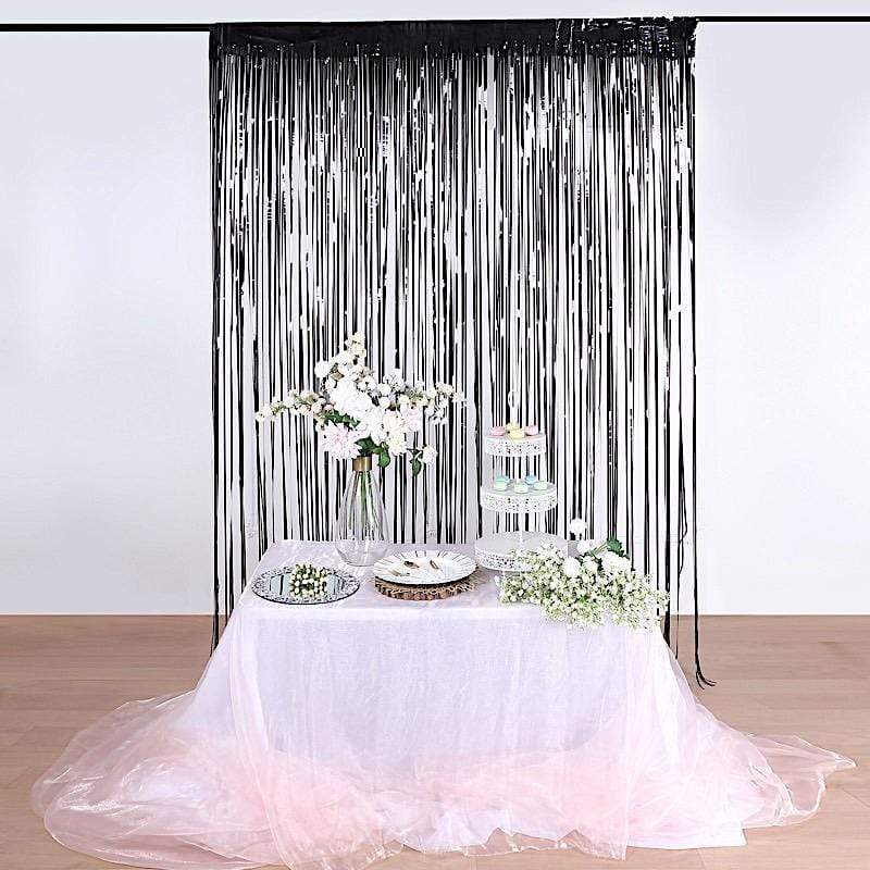 3 ft x 8 ft Sparkling Metallic Foil Fringe Curtain