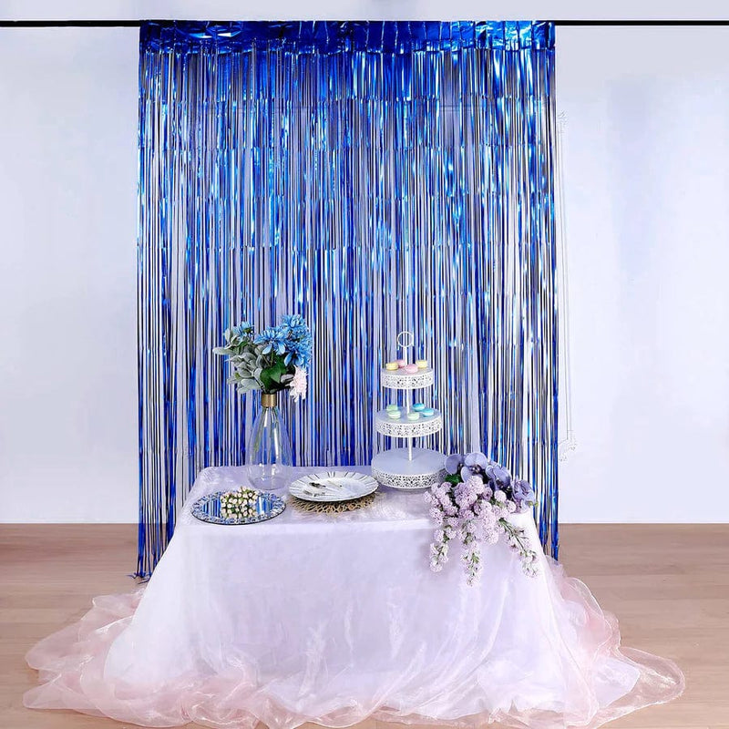 3 ft x 8 ft Sparkling Metallic Foil Fringe Curtain