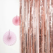 3 ft x 8 ft Sparkling Metallic Foil Fringe Curtain