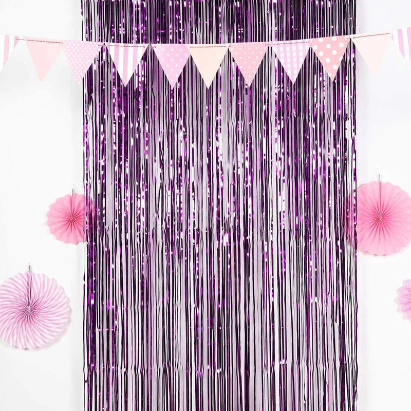 3 ft x 8 ft Sparkling Metallic Foil Fringe Curtain
