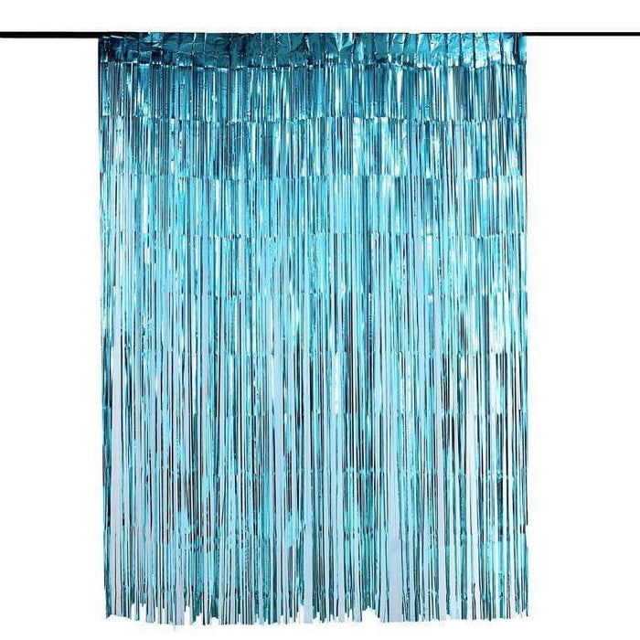 3 ft x 8 ft Sparkling Metallic Foil Fringe Curtain CUR_PVC01_024