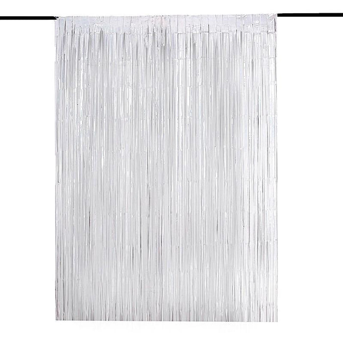 3 ft x 8 ft Sparkling Metallic Foil Fringe Curtain CUR_PVC01_ABW