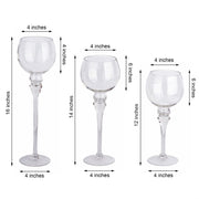 3 Glass Globe Candle Holders Wedding Vases Centerpieces - Clear VASE_A25