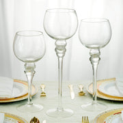 3 Glass Globe Candle Holders Wedding Vases Centerpieces - Clear VASE_A25