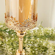 3 Lace Design Metal with Glass Votive Candle Holders Centerpieces - Antique Gold CHDLR_CAND_025_SET_GOLD