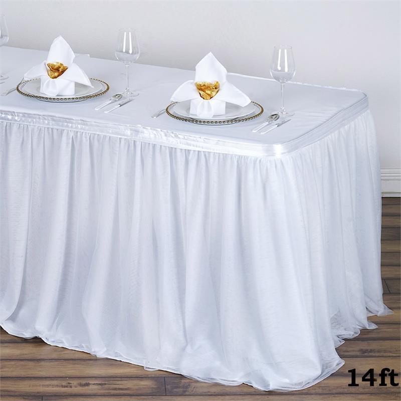 3 Layers Tulle Table Skirt SKT_T02_WHT_14